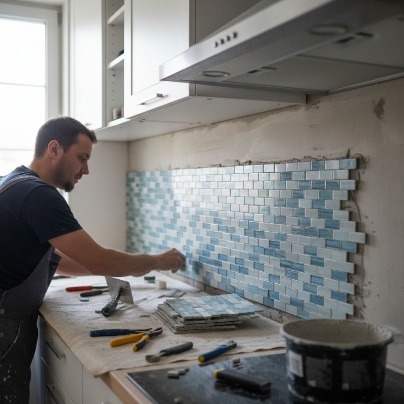 Local Tile Backsplash Installation pros at work
